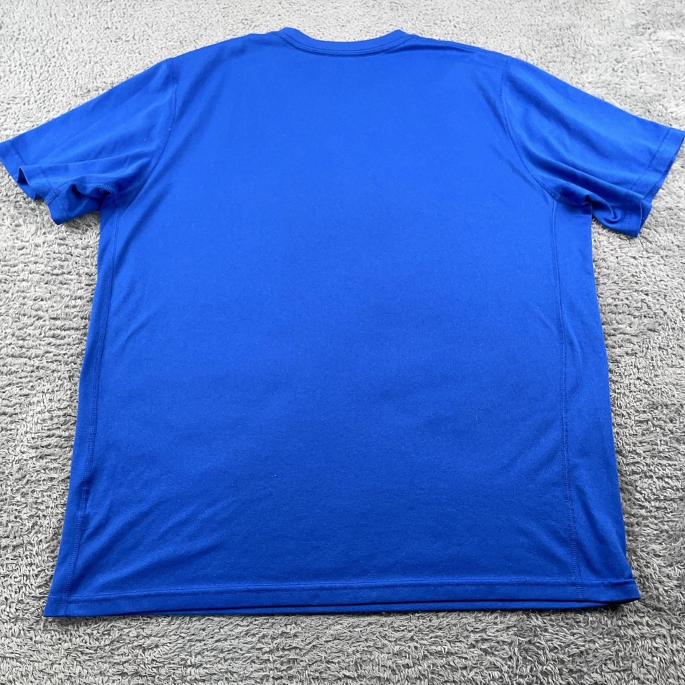 Nike Shirt Mens Large Blue Dri Fit Athletic Training Short Sleeve Swoosh Top - Picture 3 of 9